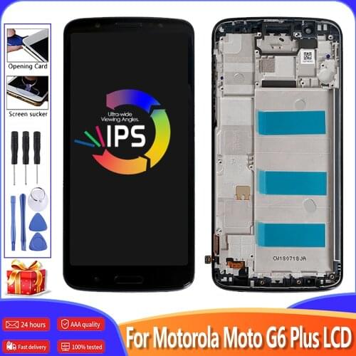 5.9" Original For Motorola Moto G6 Plus LCD Display Touch Screen Digitizer With Frame Replacement For Moto G6 Plus Display XT192