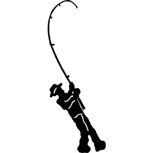 6.1*16.2CM Harvesting Fish Fisherman Car Stickers Personalized Custom Motorcycle Vinyl Decals Black/Silver C7-0414