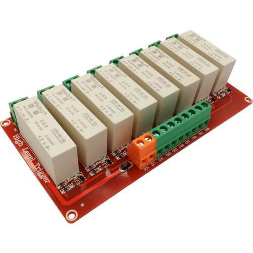 8 channel solid-state relay module 5A high level trigger DC controlled DC FOR PLC automation equipment control