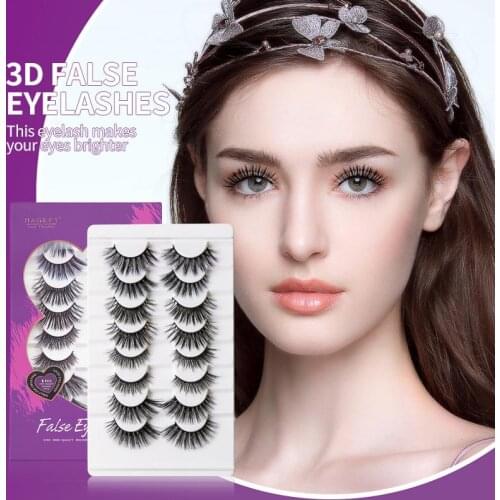 8 Pairs Magnetic False Eyelashes Eyeliner Liquid Set Colorful Eyelashes 3D Waterproof Sweatproof False Eyelashes Makeup TSLM1