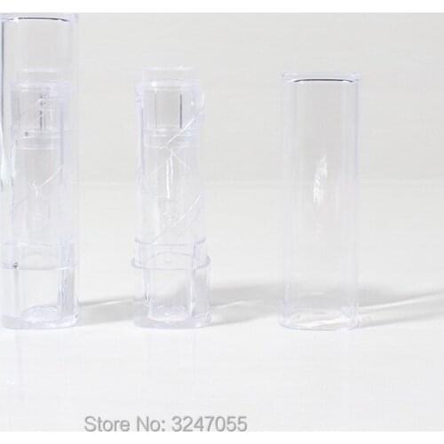 80pcs/lot Square Clear Empty Lipstick Tube, Elegant Creative Plastic Lip Balm Bottle, DIY 12.1mm Lip Rouge Container,Beauty Tool