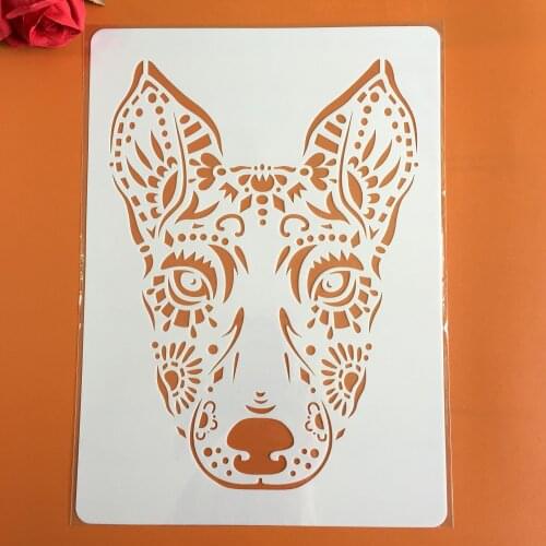 A4 29 * 21cm creative animal dog DIY stencil wall painting scrapbook coloring photo album decorative paper card template