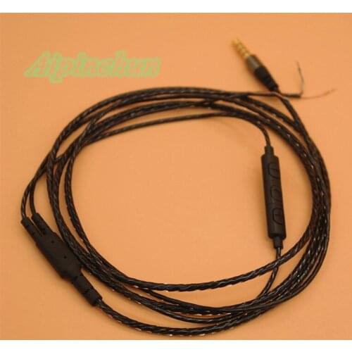 Aipinchun 3.5mm 4-Pole Jack DIY Earphone Audio Cable with Volume Controller Repair Replacement Headphone Wire A31