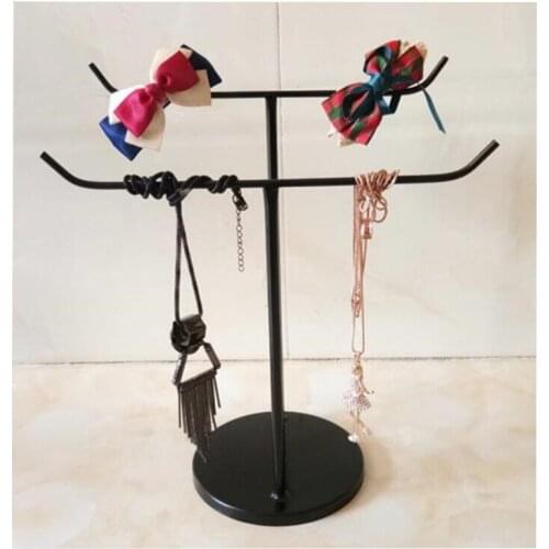 Double pole bracket scarf display rack fashion T-type handbag bracelet holder backpack wig purse jewelry display stand rack