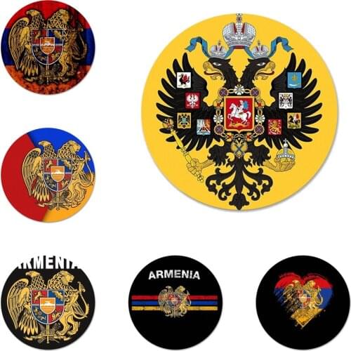 Armenia russia Flag coat of arms Badge Brooch Pin Accessories For Clothes Backpack Decoration gift