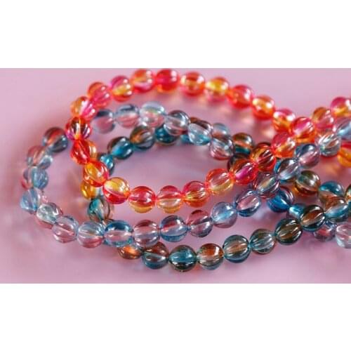 Glossy pumpkin Czech beads cute retro earrings diy making accessories jewelry materials