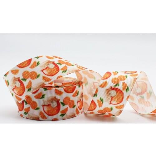 Orange Pattern Printed Grosgrain Ribbon 1-1/2'' Design Custom ​Cartoon Logo for Hair Bows Sewing DIY Handmade Materials
