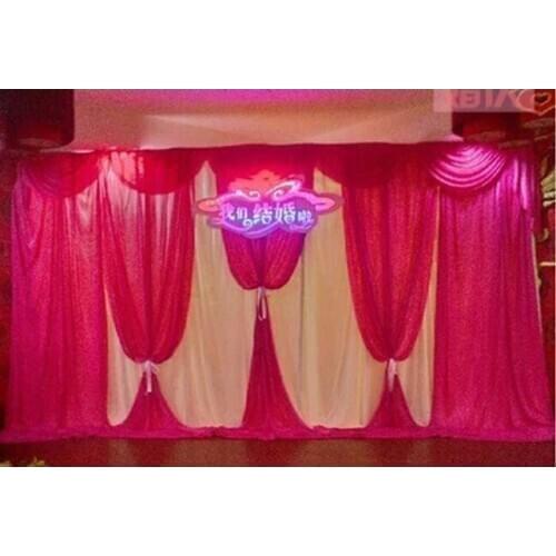 The red Wedding arrangement stage curtain 3mx6m background marriage background Wedding backdrop