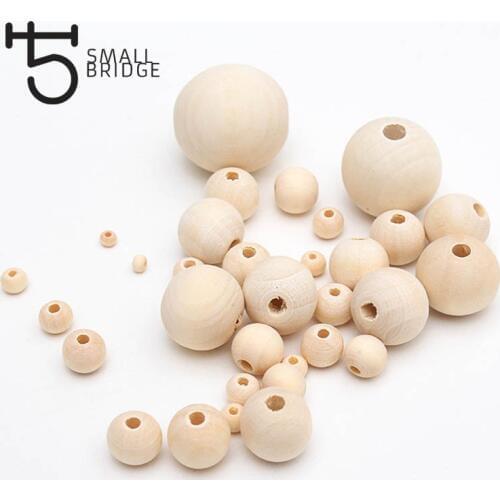 10mm Spacer Round Unfinished Wooden Beads Loose Diy Jewelry Necklace Wood Beads Big Unfinished Natural Wooden Beads W103