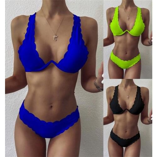 New Sexy Lace Swimsuit Women Push Up Swimwear Female Bathing Suits Cut Flower Bikini Girls Pool Swimming Suit 2020 Mujer biquini