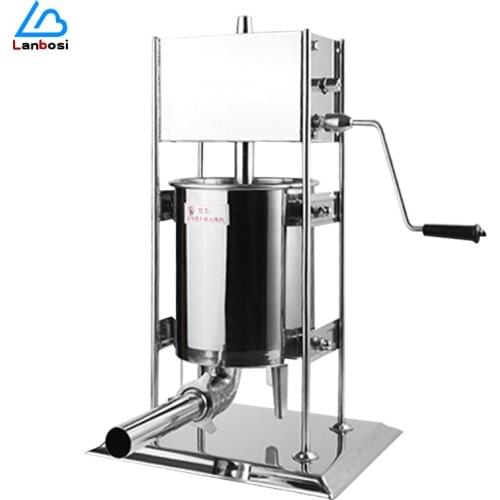 10L Vertical Stainless Steel Sausage Stuffing Machine Hand Crank Multi-Function Sausage Filling Machine