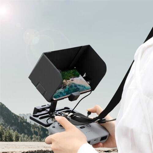2 in 1 Multifunctional Phone Holder with Sun Hood Adjustable Angle Phone Clamp for DJI Mavic Air 2/ Mini/ Pro/Air/ Spark Drone