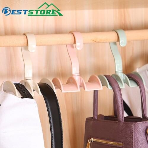 Multi-functional Rotary Handbag Holder Rack Wardrobe Nail-free Hanger Hook Creative Tie Hanger Hook