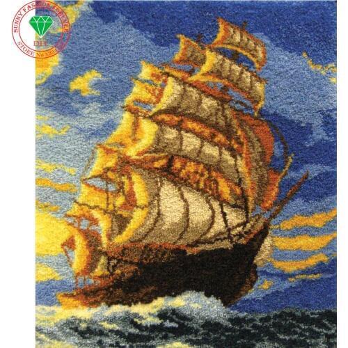 DIY Kits Unfinshed embroidered carpet 3D embroidery carpet cross stitch Latch hook rug kits Carpet embroidery stitch threads