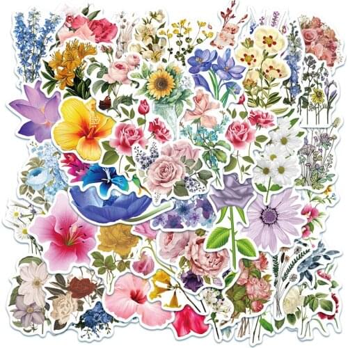 10/30/50PCS Cartoon Petal Diary Waterproof Graffiti Luggage Laptop Desktop Skateboard Decoration Sticker Wholesale