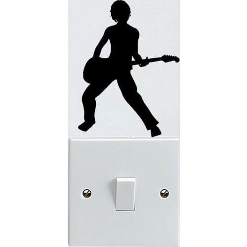 Guitar Player Wall Sticker Home Decor Accessories Vinyl Switch Decal 6SS0367