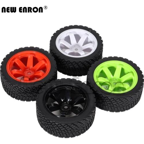 NEW ENRON 1.9" Plastic Wheel Hub Rim&Rubber Tyres Tires for 1:10 Crawler Traxxas TRX-4 Tamiya CC01 MST jimny RC4WD TF2 D90 D110