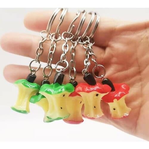 New Lemon Apple KeyChain Car Pendant Resin Accessories Gift Wholesale Simulation Fruit Keycahin Small Pendant Jewelry