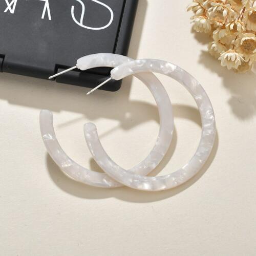 New Fashion Bohemia Acrylic Acetate Aros Earrings Women Vintage Leopard Print Circle Hoops Alloy Earring Mujer Jewelry Female