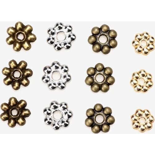 Olingart 24pcs/lot KC Gold/Rhodium/ bronze Zinc Alloy Metal Spacer beads Charms DIY Necklace Bracelet Earring Jewelry Making