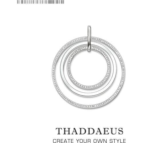 Pendant Three Circles Pave,2017 Brand New Fashion Glam Jewelry Europe Style Bijoux Necklace Accessories Gift For Soul Woman