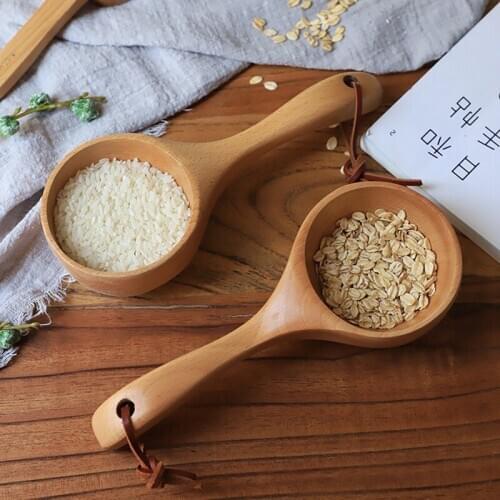 Portable Wooden Spoon Rice Scoop Sauna Water Ladle Bath Water Scoop Kitchen Utensil Tool Measuring Spoon