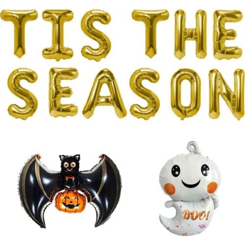 Tis The Season Banner Mylar Foil Balloon Halloween Lovers Funny Halloween Supplies Halloween Decorations