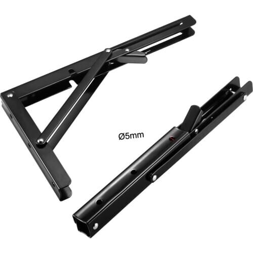 Uxcell 2pcs Folding Bracket 14 inch 350mm for Shelves Table Desk Wall Mounted Support Collapsible Long Release Arm Space Saving