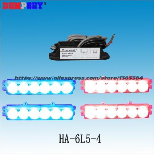 HA-6L5-4 High power LED Strobe Warning Light,Police/ Vehicle red&blue Emergency 6W Warning Light,DC12VCar grill/head light