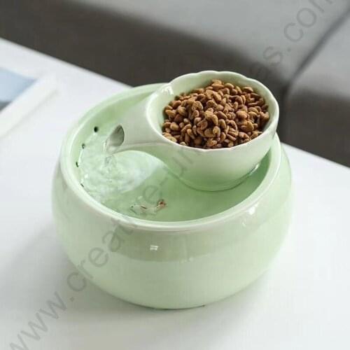 USB auto pet cat ceramic dolomite hygiene anti scratch water dispenser food feeder for drinking and eating house humidifier