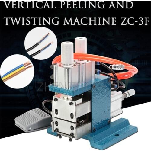 Upright Pneumatic Stripping Machine Short Thin Line Peeler Small Vertical Peeling Processing Equipment Peel Thread Length 3-25MM