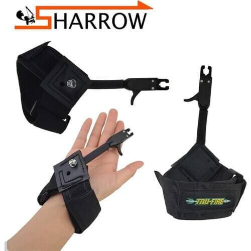 1 Pcs Archery Compound Bow Relase Black Universal Left and Right Hand 360 Degree Adjustable Shooting Profession Competition