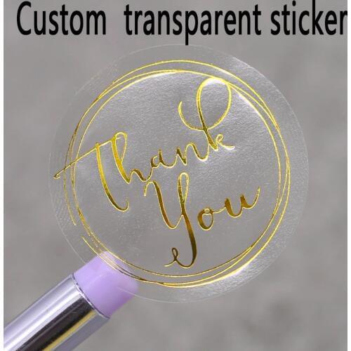100 personalized custom gold / silver transparent stickers wedding engagement anniversary party wedding invitation sticker label