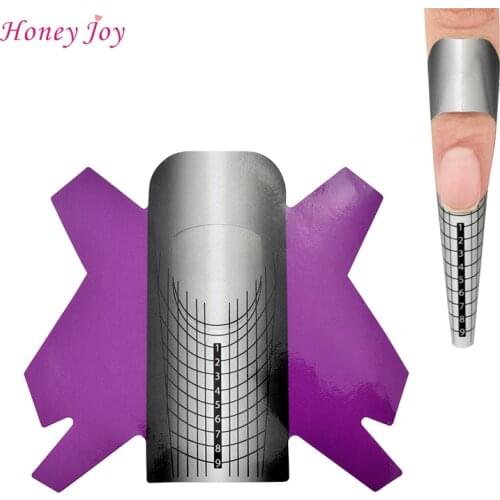 100pcs Nail Forms Extension Acrylic French Nail Art Form Builder Guide Gel Sticker Professional DIY Nail Art Stencil Tools