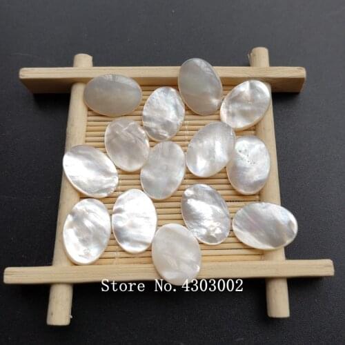 100pcs/lot 13x18mm 100% Natural Oval Cabochon Mother of Pearl shell for DIY Jewelry White Oval Cabochon MOP Pearl shell