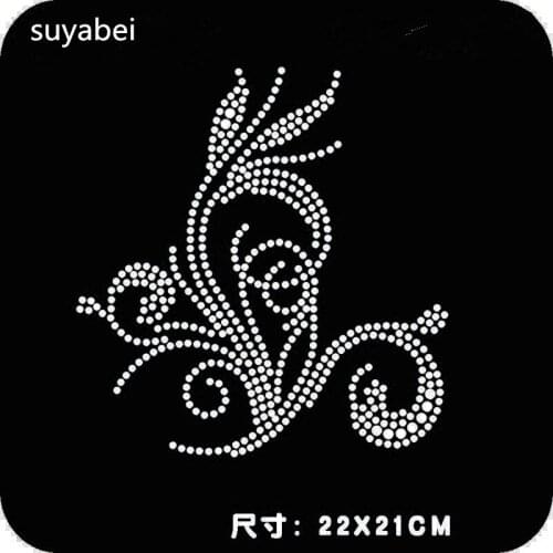 2pc/lot Grass iron on crystal transfers design iron on transfer patches hot fix rhinestone transfer motifs fixing rhinestones