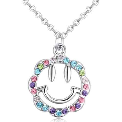 2018 Crystal Necklaces & Pendant Plated Alloy plating Jewellery & Jewerly Smiling angel Necklace Women Fashion Jewelry Wholesale