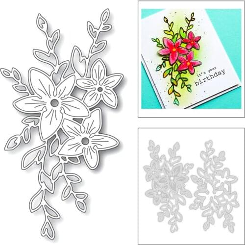 2020 New Plant Kapok Flower and Leaf Embossing Layered Metal Cutting Dies For Scrapbooking Greeting Card Paper Making No Stamps
