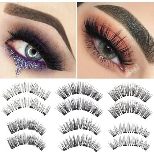 3D Reusable False Eyelashes Natural Curly Thick No glue Fake Eyelashes Make-up Tools Eye Lashes Extension