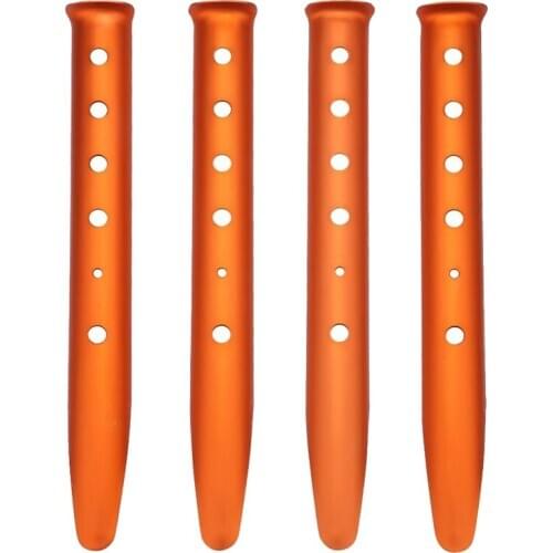 4Pcs Aluminum Tent Stakes Pegs in Snow and Sand Tent for Camping Boating Hiking Backpacking Picnic Shelter Shade Canopy