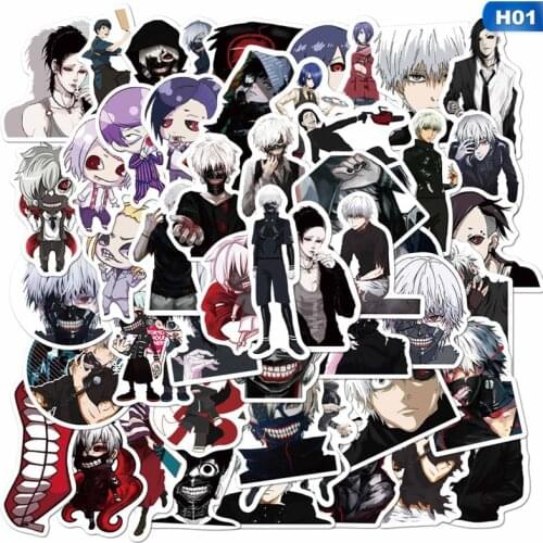 50pcs Japan Anime Tokyo Ghoul For Luggage Laptop Skateboard Bicycle Backpack Decal Pegatinas Toy Stickers For Children Gift
