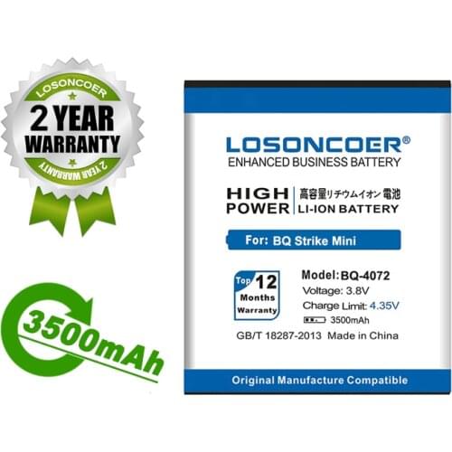 LOSONCOER Battery 3500mAh For BQ-4072 Battery For BQ 4072 BQS 4072 BQS-4072 Strike Mini