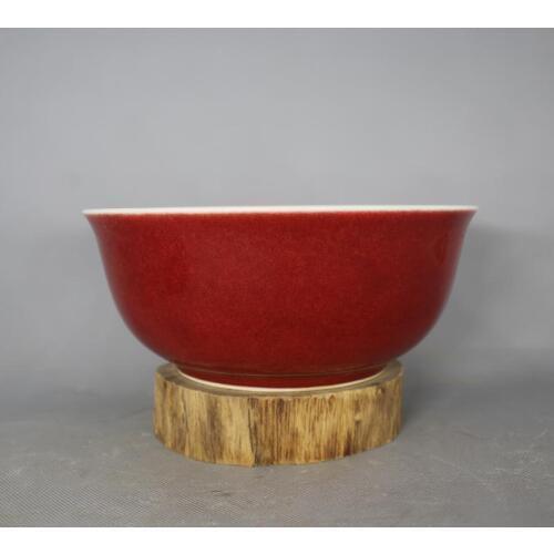 Antique QingDynasty porcelain bowl,red glaze,painted crafts,Decoration,Collection&Adornment,Free shipping