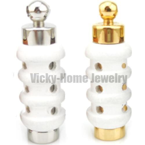 White wood aroma pendant free shipping in 316L stainless steel vial pendant for essential oil wood aroma pendant