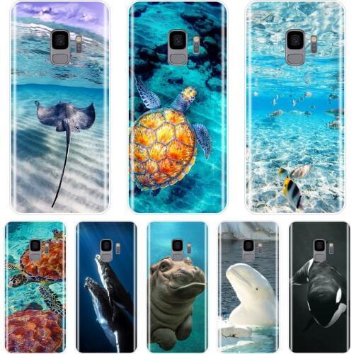 Case For Samsung Galaxy S5 S6 S7 Edge S8 S9 Plus Silicone Soft Turtle Fish Back Cover For Samsung Galaxy Note 4 5 8 9 Phone Case