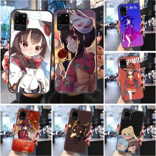Konosuba Megumin Aqua Anime Phone case For Samsung Galaxy Note 4 8 9 10 20 S8 S9 S10 S10E S20 Plus UITRA Ultra Frosted black art