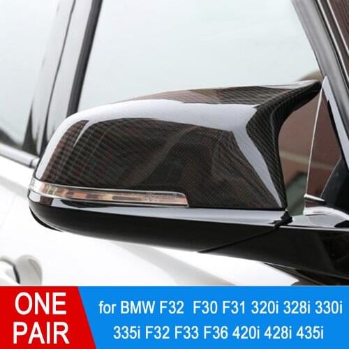 1 Pair Rearview Mirror Shells Side Wing Mirror Cover Cap Carbon Fiber Style Fit For BMW F32 F30 F31 F33 F36 Car Accessories