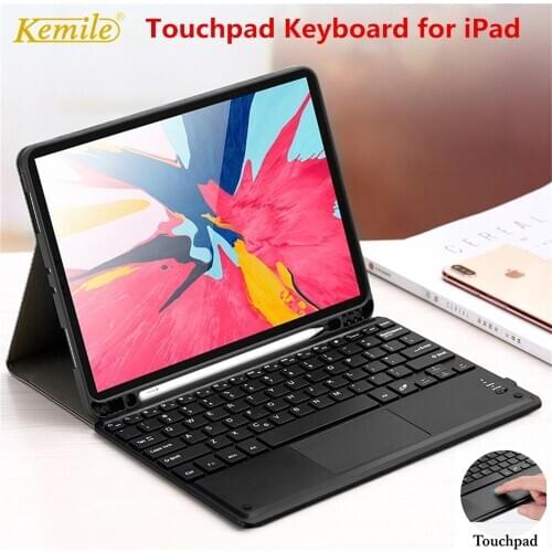 Touchpad keyboard Case For iPad 7th 10.2 2019 Case W Pencil Holder Stand Cover For iPad Pro 10.5 Air 3 10.5 Case mouse keyboard