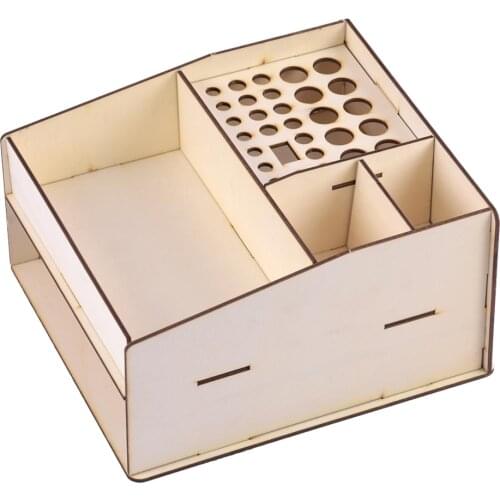 Wood Paint Ink Bottles Rack Model Organizer Tools Storage Box Holder Stand