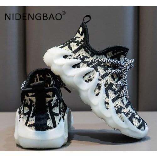 2021 Children Shoes Fashion Boys Girls Toddler Kids Soft Bottom Non Slip Sneaker Mesh Breathable Comfortable Child Sports Shoes